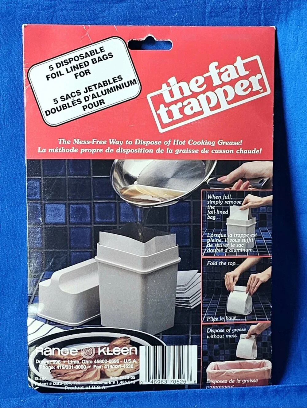3 Pack Range Kleen Fat Trapper Refill Bags 15 Count Grease Storage Heat Safe NEW